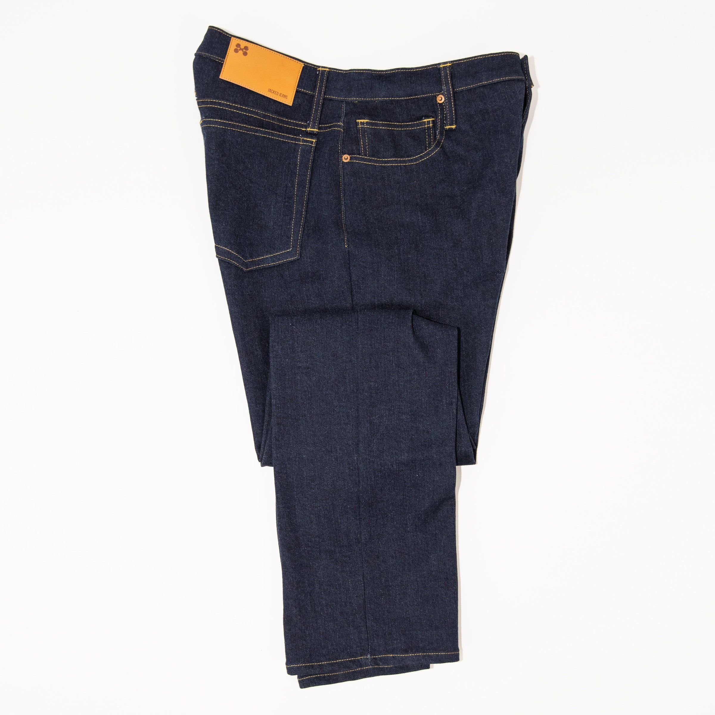 Designer Jeans for bodybuilders powerlifters and athletic builds. Made to those with bigger legs and smaller waists. Dark wash