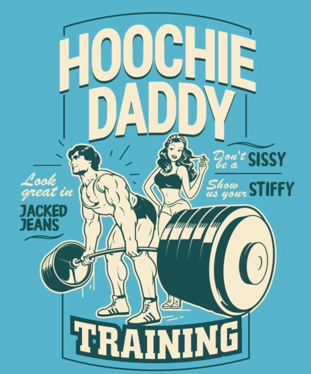 HOOCHIE DADDY TRAINING OVERSIZED TEE (POOL BLUE)