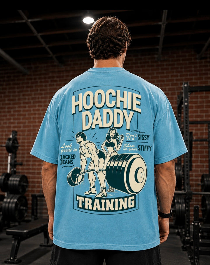 HOOCHIE DADDY TRAINING OVERSIZED TEE (POOL BLUE)