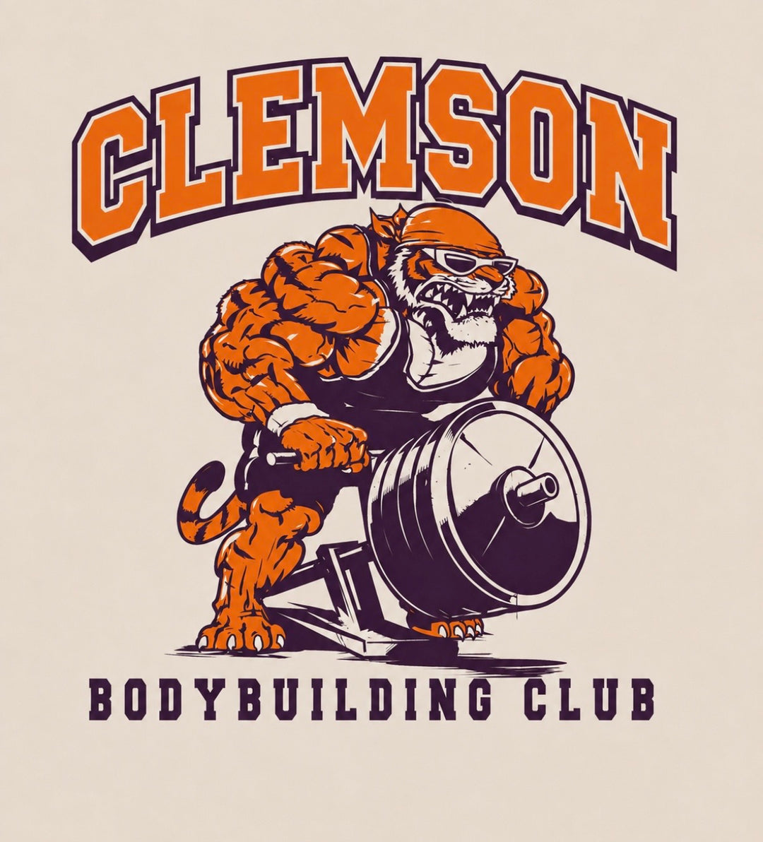 CLEMSON BODYBUILDING CLUB CREWNECK (CREAM)