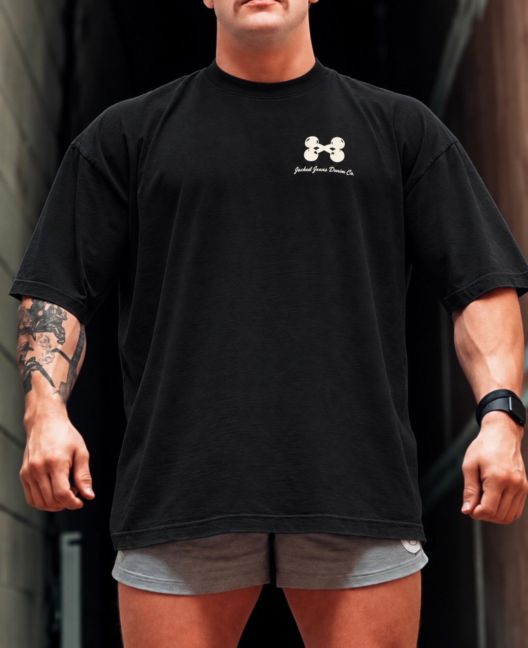 SQUATS N THOTS OVERSIZED TEE (BLACK)