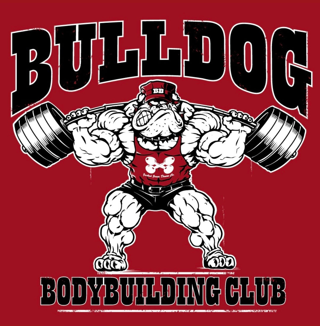 BULLDOG BODYBUILDING CLUB OVERSIZED TEE (RED)