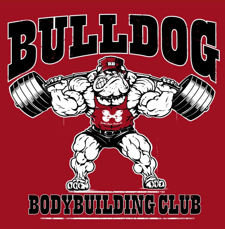 BULLDOG BODYBUILDING CLUB OVERSIZED TEE (RED)