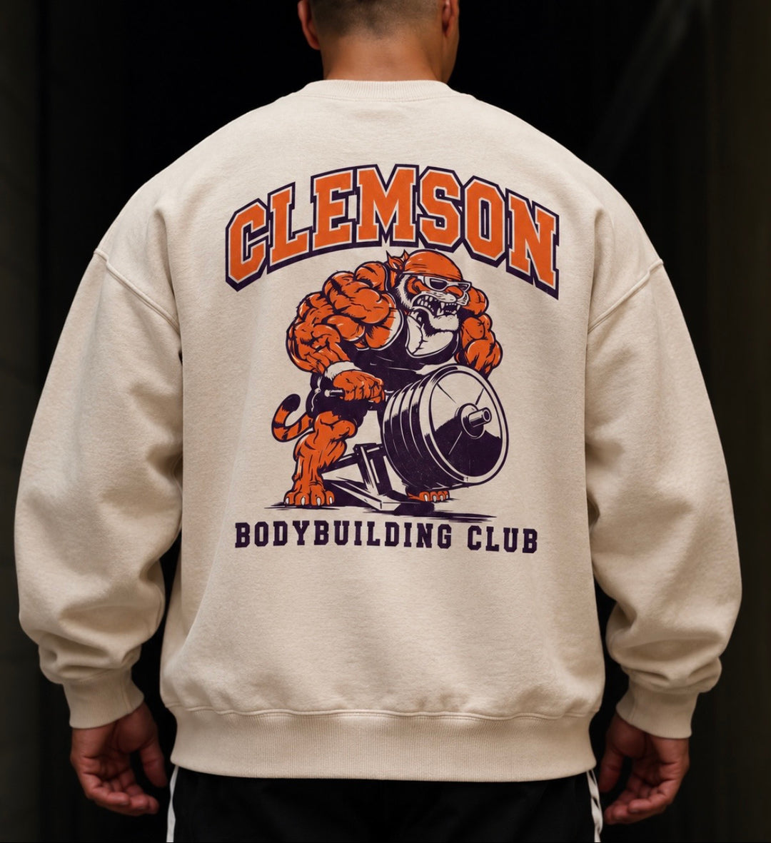 CLEMSON BODYBUILDING CLUB CREWNECK (CREAM)