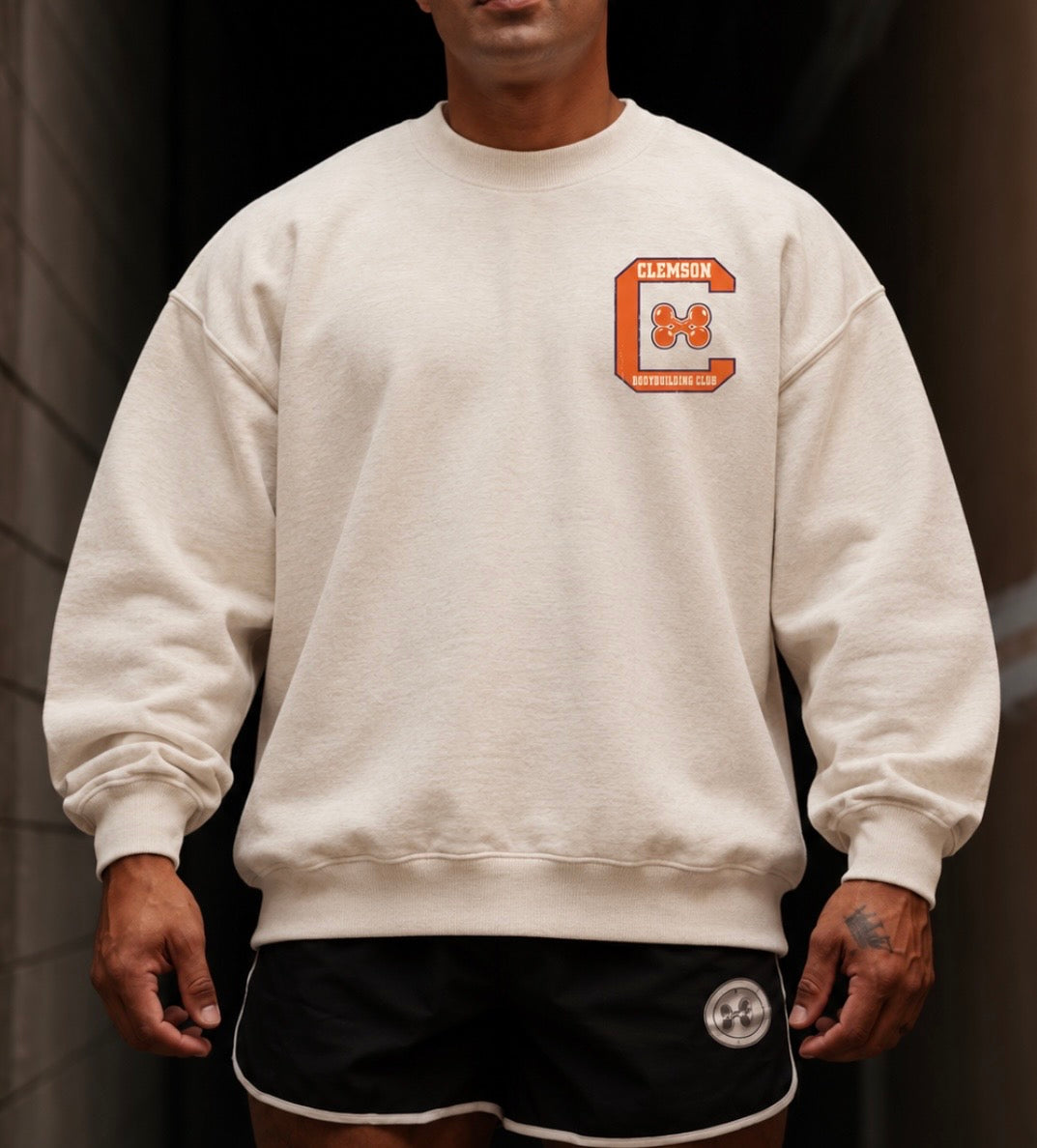CLEMSON BODYBUILDING CLUB CREWNECK (CREAM)