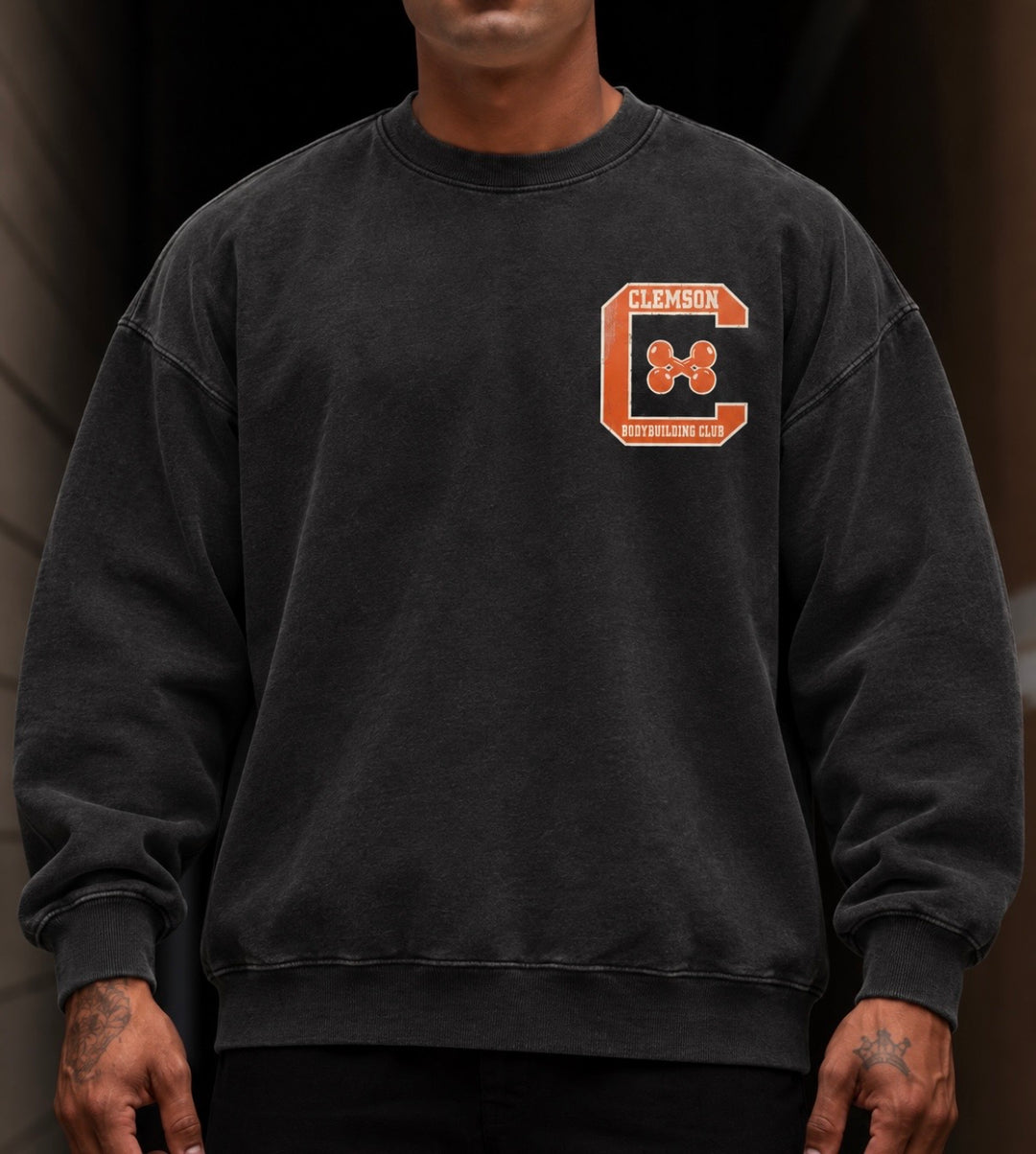 CLEMSON BODYBUILDING CLUB CREWNECK (VINTAGE BLACK)