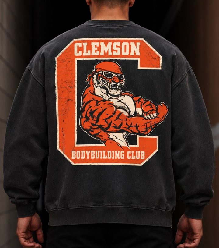 CLEMSON BODYBUILDING CLUB CREWNECK (VINTAGE BLACK)