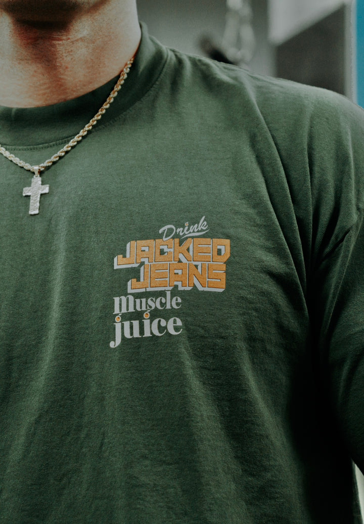 MUSCLE JUICE OVERSIZED TEE (IVY GREEN)