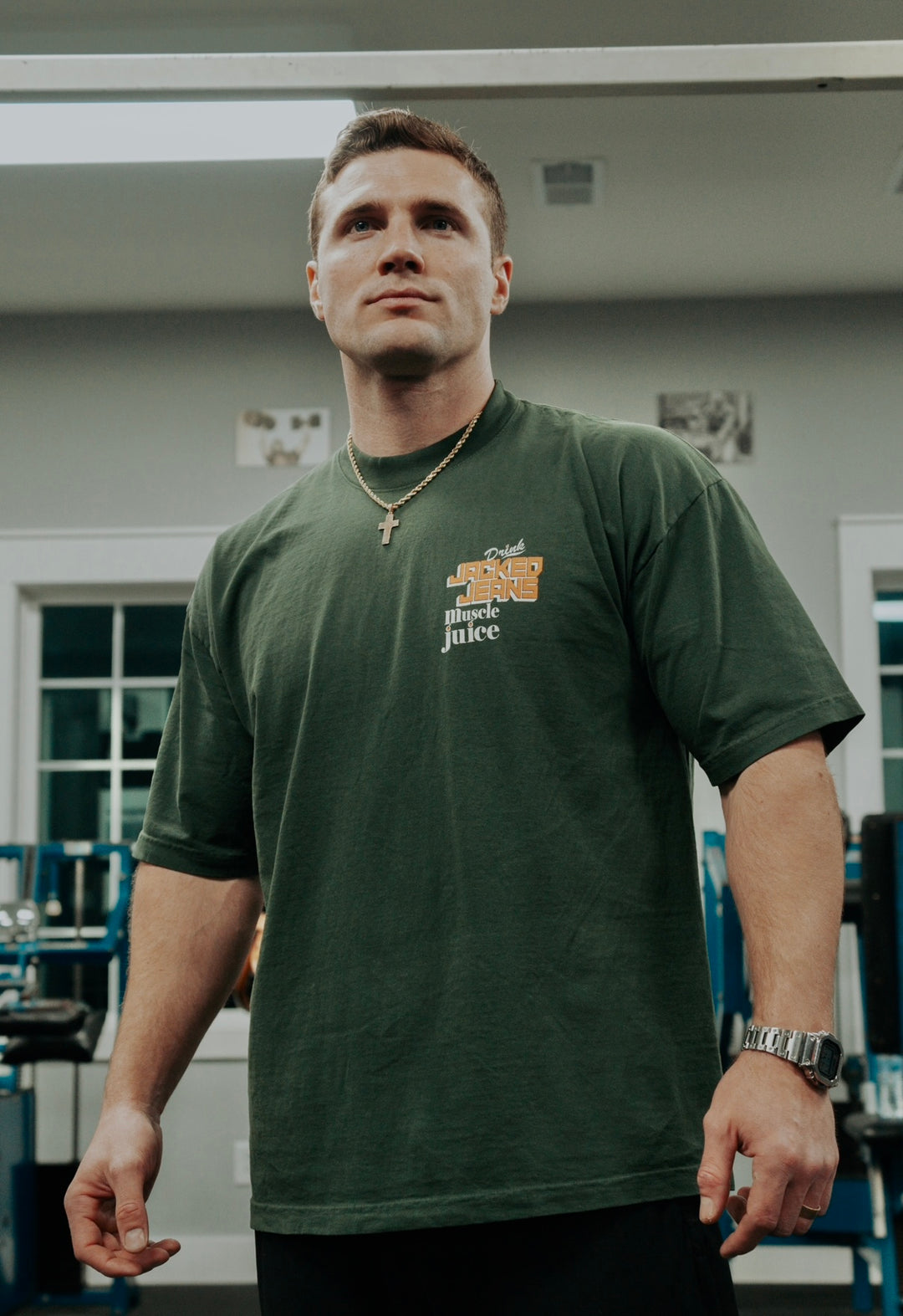 MUSCLE JUICE OVERSIZED TEE (IVY GREEN)