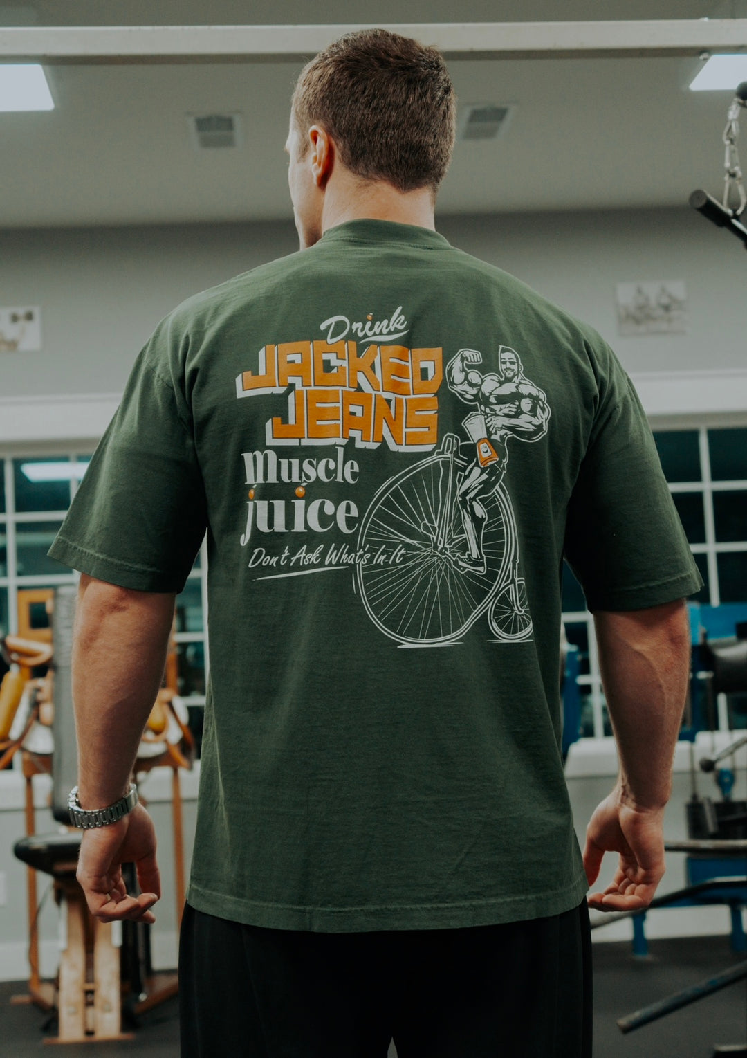 MUSCLE JUICE OVERSIZED TEE (IVY GREEN)