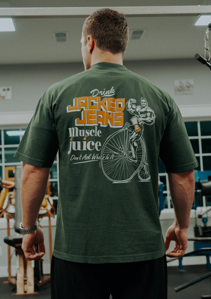 MUSCLE JUICE OVERSIZED TEE (IVY GREEN)