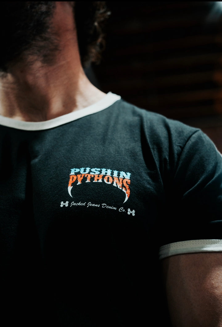 PUSHIN PYTHONS RINGER TEE (ATHLETIC FIT)