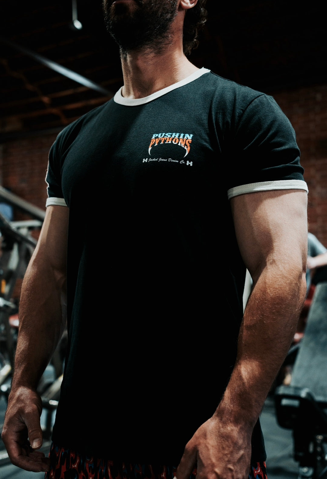 PUSHIN PYTHONS RINGER TEE (ATHLETIC FIT)
