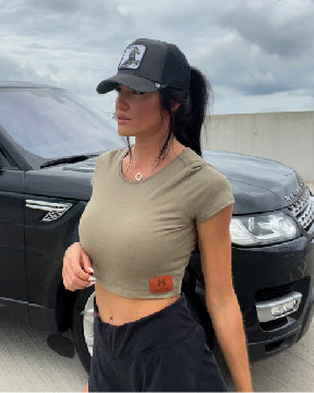 ARMY GREEN CROPPED TOP